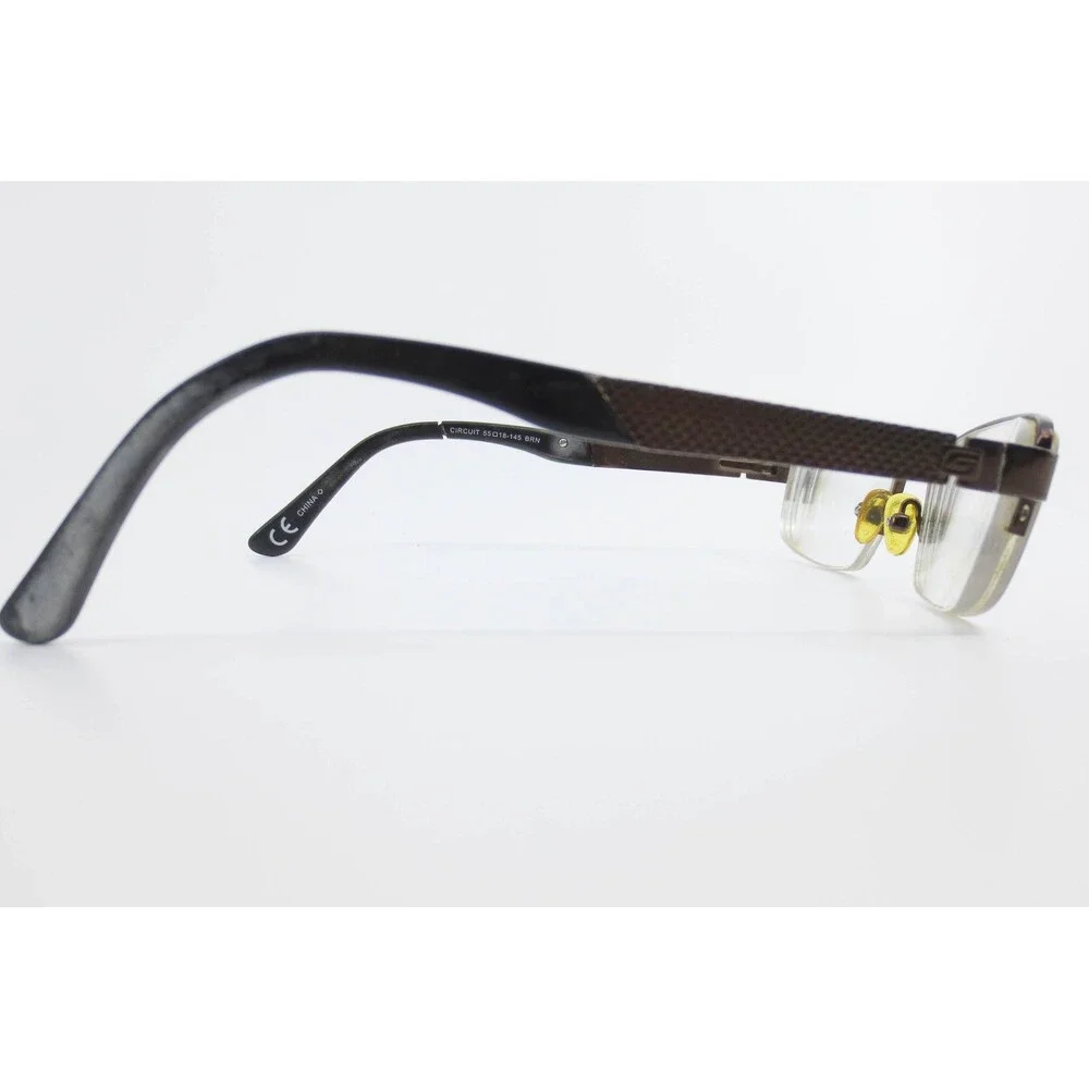 G Sport by Gargoyles Circuit Brown Rectangular Semi-Rimless Eyeglasses 55-18-145